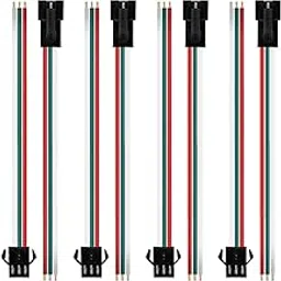Teztechh 20 Pairs JST SM 3 Pin Connectors For WS2812B WS2811 WS2812 LED Strip Female Male 15cm 20awg wire-picture-53