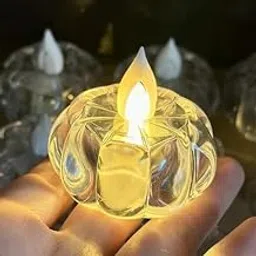 Ncry 2Pcs Acrylic Flameless & Smokeless Decorative Candles Led Tea Light Candle Perfect for Gifting, Birthday, Diwali, Christmas,Decorative Candles, Birthday (Amless led tealight Candle)-picture-25