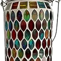 Solar Mosaic Jar Hanging Lanterns: Decorative Outdoor Pathway Lights for Gardens & Lawns - Waterproof Landscape Lighting-image-14