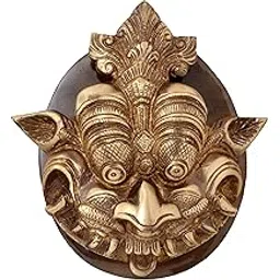 Two Moustaches Brass Dragon Face Door Knocker with Plate Base, Brass Door Knockers, Standard, Pack of 1-image-23