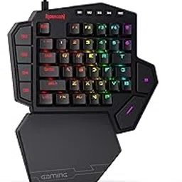 Redragon K585 DITI One-Handed RGB Mechanical Gaming Keyboard, Type-C Wired Professional Gaming Keypad with 7 Onboard Macro Keys, Detachable Wrist Rest, Linear Red Switch, 42 Keys image 1