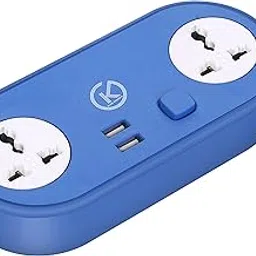 klick Gadgets Heavy Duty Extension Cord/Board 6V-2.4 Amp with 2 Socket & | 2 USB Charging Ports | Perfect Multipurpose | Home Decor | Office | Festival Decorations | Colour Blue | Pack of 1-image-49