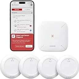 X-Sense Wi-Fi Water Leak Detector Kit, Smart Water Sensor Alarm with App Alerts and Ultra-Slim Design, Water Alarm Leak Detector for Basements, 4 Water Sensors and 1 Base Station, Model SWS0A41-image-62