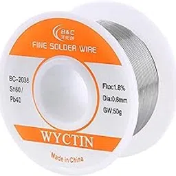 WYCTIN 60-40 Tin Lead Rosin Core Solder Wire for Electric Soldering and DIY 0.0236"(0.6mm) 0.012kg-picture-10