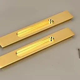 Amar Enterprise 160MM Premium Solid Alluminium PVD Gold Concealed Sliding Door Handle, Sliding Wardrobe Pull Conceal Handle, Cabinet & Drawer Conceal Handle (160MM, Pack of 2)-picture-16