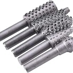 VENEKETY Woodworking Rasp Chisel Shaped 5pcs HSS Rotary File Drill Set Rotating Embossed Grinding Head Power Tools Engraving Pattern Cutter Milling for wood-picture-19