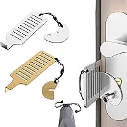 2Pcs Alarm Lock for Door, Portable Door Lock Set with Travel Pouch, Security Lock for Home, Hotel Rooms, Dorm, Apartment, Enhanced Door Safety for Travelers, Renters, Students-picture-10