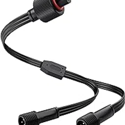 Y-Connector Splitter for Govee Permanent Outdoor Lights,Waterproof Extension Cord Compatible with Govee 3Pin and Y-Shaped Extension Cord (1, Black)-picture-14