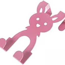 Merishopp 2xOver The Door Hook Double Hooks Decorative Iron for Hanging Handbag Keys Pink-picture-14