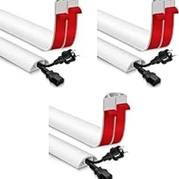 Serplex® PVC Cord Cover 6.6ft Self Adhesive Floor Cord Hider Wall Wire Holder Cuttable Soft Flexible Wire Cover Reusable Cord Guider X3-picture-12