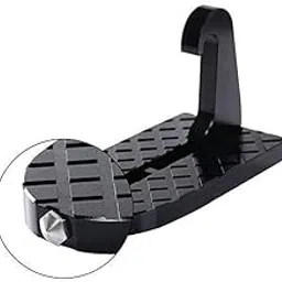 Foldable Car Door Step Universal Latch Hook Foot Pedal Aluminum Alloy Roof Access Ladder SUV Truck Safety Step Anti Slip Climbing Tool Emergency Hammer Function Vehicle Rooftop Access Portable Black-picture-17