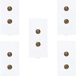 Glare Max MODUALR 2 Pin Socket 6A 240V AC (Socket 2 PIN) Electrical Switch Socket, Electrical Accessories for Home and Offices White - Pack of 5-image-3