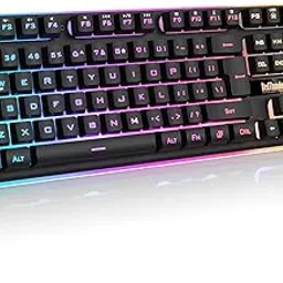 RedThunder K10 Wireless Gaming Keyboard, Rechargeable 3000mAh 2.4G LED Backlit Wireless Keyboard, Ergonomic Keyboard with Mechanical Feeling Keys for PC PS4 Xbox One Mac, Teclado Gamer, Black-picture-16