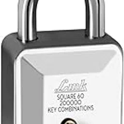 Link Square 60mm Diamond Cut Patented Design Padlock | 8 Levers | Double Locking | 2 lacs Key Combinations | Hardended Shackle | Solid Steel Body Lock with 3 Keys-picture-17