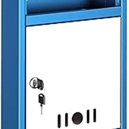 HAVEU Wall Mount A4 Size Letter Box/Mail Box/Suggestion Box/Complaint Box for Office/Post Box for Home gate with Clear Window View & Secure Key Lock - (Blue)-picture-13