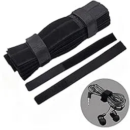 Sunkizzrs® Reusable Cable Ties(100 Pcs)—Nylon Cable Straps—Cable Tie Reusable Wire Rope Hook and Loop Cable Organiser Cable Tie with Adhesive for Pc, TV, Desk, Wfh Accessories (I Style)-image-11