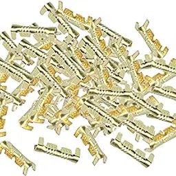 MERISHOPP Brass Crimp Terminals 0.5-1.5mm Square Wiring Line Tool Small Teeth 50Pcs Gold Electrical & Test Equipment | Connectors, Switches & Wire | Connectors | Terminal Blocks-image-15