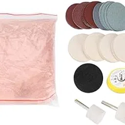 Diy Crafts Remover Ceric Dioxide Abrasive Discs Polish Pad Felt for Windscreen and Glass, 3" Set, 200 Grm Cerium Oxide Polishing Powder (Multicolor)-picture-13