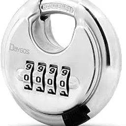 DAYGOS 4 Digit Combination Disc Padlock with Hardened Steel Keyless Heavy Duty Combo Lock for Sheds,Fence,Storage Unit,Trailer,Moving Cube(3/8-in Shackle)-picture-24