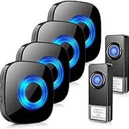 PHYSEN Wireless Doorbell Waterproof Doorbell with Mute Switch, 58 Doorbells, 5 Volume Levels, 300 m Range, 4 Receivers and 2 Doorbells-image-49