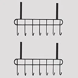 VENOZO 2 Pcs Over The Door Hook Hanger Adhesive Hooks Heavy Duty Wall Hooks Waterproof Stainless Steel Hooks for Hanging Coat, Hat,Towel Robe Hook Rack Wall Mount- Bathroom and Bedroom Black-picture-10
