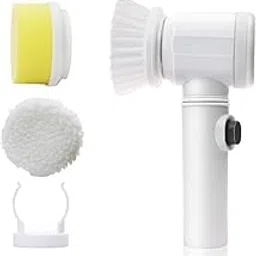 Dhanit Multi-Functional Electric Cleaning Brush 5 in 1 Magic Power Scrubber Household Cleaning Tools Spin Scrubber with 3 Brush Heads, Buffer Polisher, for Bathroom, Shower, Tub, Kitchen Floor-picture-12