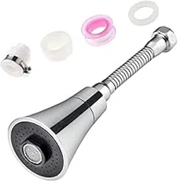 Water Swivel Fauce.t 360 Degree Kitche.n Tap Aerator Wate.r Saving Fauce.t Sprayer Head Kitche.n Fauce.t Extender Rotatable Wate.r Bubbler 2 Wate.r Modes for Bathroom Kitche.n (Silver, Long)-picture-19