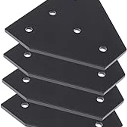 ULTECHNOVO 4pcs 5 Joining Plate for 3D Printer Extrusion Bracket Plate Metal Holder Hardware Brackets Metal Brackets for Wood Joining Plate Bracket Tee Bracket Plate Aluminum Alloy Triangle-image-60