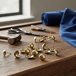 Storp® Upholstery Tacks Antique Round Head Furniture Nails Decoration Thumb Pushpins - 50 pcs, Gold Tone-image-52