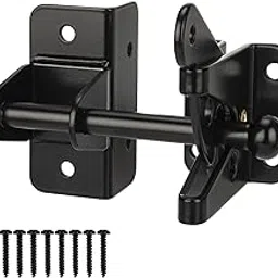 Self Locking Gate Latch for Wooden Fence,Heavy Duty Gravity Fence Latch Privacy Door Latch for Wood Gate,Metal Gates,Vinyl Fence,Gate Hardware Gate Door Lock for Outdoor Pool,Black Finish-image-68