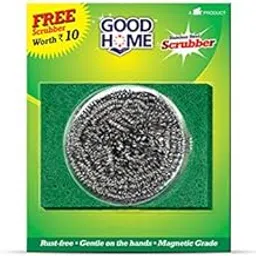 Good Home Stainless Steel Scrubber with Free Regular Scrubber (Pack of 8)-image-70