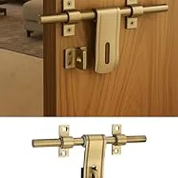 faith Wave Aldrop 10 Inch Stainless Steel | Antique Brass Finish | Heavy Duty Door Locking Bar for Main Door, Home & Office | Premium Aldrop Fitting with Screws-picture-20