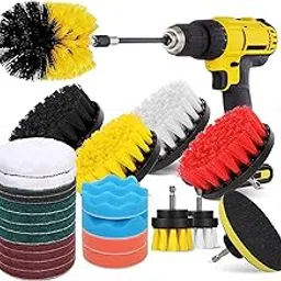 ZUPERA 26-Piece Drill Brush Set for Cleaning (NO Drill) Power Scrubber Brush Pad Sponge Kit with Extend Attachment for Bathroom, Car, Grout, Carpet, Floor, Tub,Tile, Kitchen Cleaning- Multicolor-picture-37