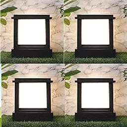 GreyWings Matel Outdoor Gate Light for Pillar, Large Grey Metal Waterproof Lamp with B22 Holder, Decorative Boundary Post Light, Pack of 4-picture-11