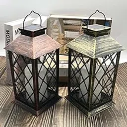 Zyvola Solar Powered Metal Lantern Garden Stake Lights - Waterproof Outdoor Landscape Decor-picture-19