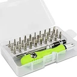 32 In 1 Professional Screwdriver Kit with Case, Quality steel, Adjustable Handle, Magnetic Bit Design, Home Use Repair Tools for Electronics, Watch, Eyeglass, Phones, Computers, Toys (Green)-image-49