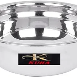 K.U.H.A. Premium Stainless Steel Multipurpose Basin Bowl | Heavy Duty Rasoiware for Kitchen, Mixing, Serving & Storage (14 INCH)-picture-21