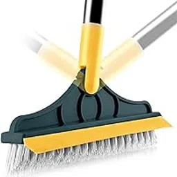 AMV MART 2 in 1 Bathroom Floor White Wiper Tiles Floor Scrub Brush with Adjustable Rod Long Handle 120� Rotable Home Kitchen Bathroom Cleaning Brush-picture-16