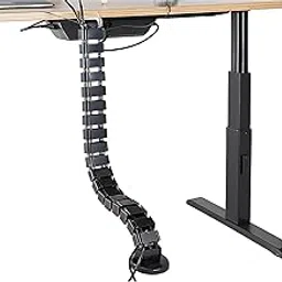 Cocoonkart 18 Pieces Under Desk Cable Management Snake for Office & Home | Modular Wire Concealer System for Table, Workstation, Computer Setup | Table Height up to 75cm - Black-picture-24