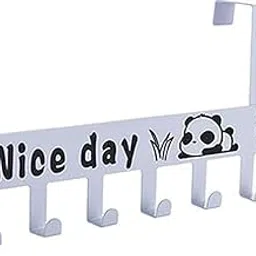 DOCAT Over Door Hanger for Clothes Hanging Heavy Duty Hanger Holder Coats Robes Hats Clothes Towels Hanging Towel Organizer 6 Hook Easy Installation Over Door Hook 1pc (Multicolor)-image-29