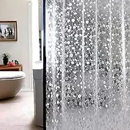 Daimond Curtain, Shower Curtains, Transparent Curtains PVC Plastic Thickness // 0.15mm, 72 x 54 Inches (6 Feet Lengh x 4.5 Feet Width), Pack of 1 with 8 Hooks-picture-17