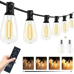 Lithogo Outdoor Patio Lights Waterproof 120 Feet, Led String with Edison Break Bulbs, Dimmable Outdoor Light Timer for Bistro, Cafe, Tent, Backyard, Garden, Balcony-picture-15