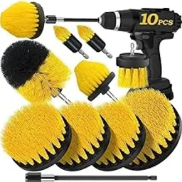 Power Scrub Pads Drill Attachment Set,Power Scrubber Cleaning for Bathroom,Surfaces,Floor,Tile Scrubber Scouring Pads Cleaning Kit,Car Drill Brushes (Drill Scrubber Brush - 10 PCS)-image-12