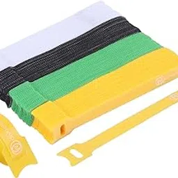 OIVO INDIA 100 Piece Cable Organizer Strap Tape - Wire/Cord Holder Management Straps - Reusable Hook & Loop Ties for PC, TV, Desk, WFH Accessories - Multicolor-picture-12