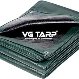 VG TARP 100% Waterproof Heavy Duty Tarpaulin Sheet | Extra Strong, Eyelets, UV Resistant | Tirpal, Tarpal, Tadpatri | UV Treated Rain, Roof, Shed Protection Multipurpose Cover, Green Black, 12X18-image-28