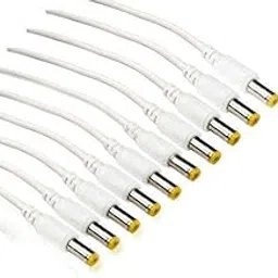 RIVER FOX® THE PUJARA Pack of 20 White DC Cables Barrel Jack for CCTV Camera Copper Wire Connector (White, Pack of 20)-image-11