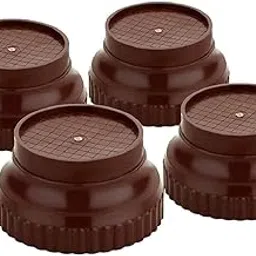 COOFANDY Multi-Purpose Round Plastic Legs, Foot and Stand for Almirah, Wardrobe, Refrigerator, Sofa, Sleeping Bed, Dinning Table and Dressing Table (Brown,4 Pcs)-image-93