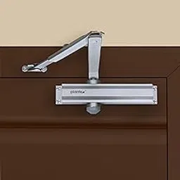 Plantex Aluminium Door Closer for Wooden Doors - Hydraulic Automatic Soft Close for Hotel/Home/Office - ISO 9001 Certified (MI-100, Capacity - 75 Kg, Silver)-image-0