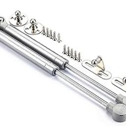 VOLO 100 N Hydraulics Gas Spring Stay STRUT Pneumatic Lift Support Cabinet Hinges Support, Capacity 10 KGS (Pack of 2 PCS) Size 10 INCHES,Material:Iron, Color:Silver-picture-18