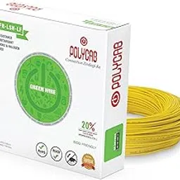 Polycab Eco-Friendly Greenwire PVC Insulated Copper Cable for Domestic & Industrial Connections Electric Wire (YELLOW, 90m, 1sqmm) image 1